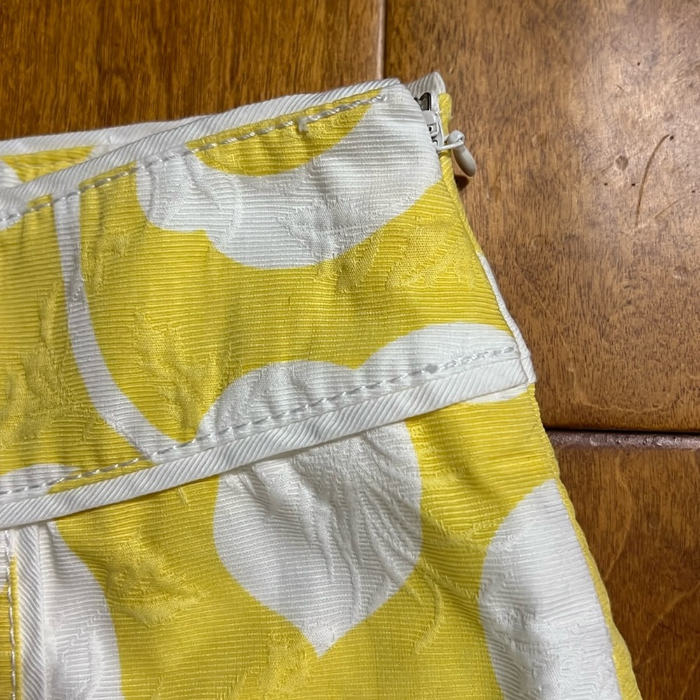 Ann Taylor Floral Mini Pencil Skirt Size 6 Yellow White Cottagecore Fairy Spring - Picture 5 of 12